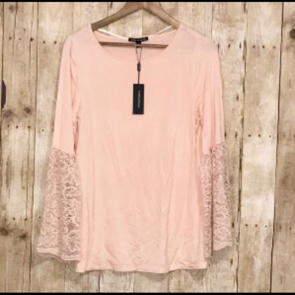 5 for $25 Sale! Cable & Gauge Lace Sleeve Blouse